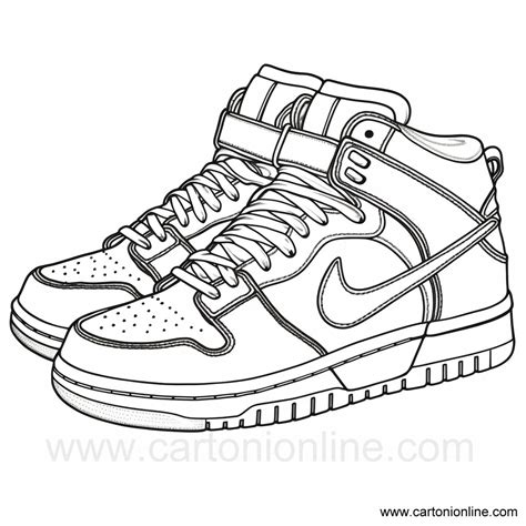 nike schuhe ausmalen|Ausmalbild: Nike Sneakers .